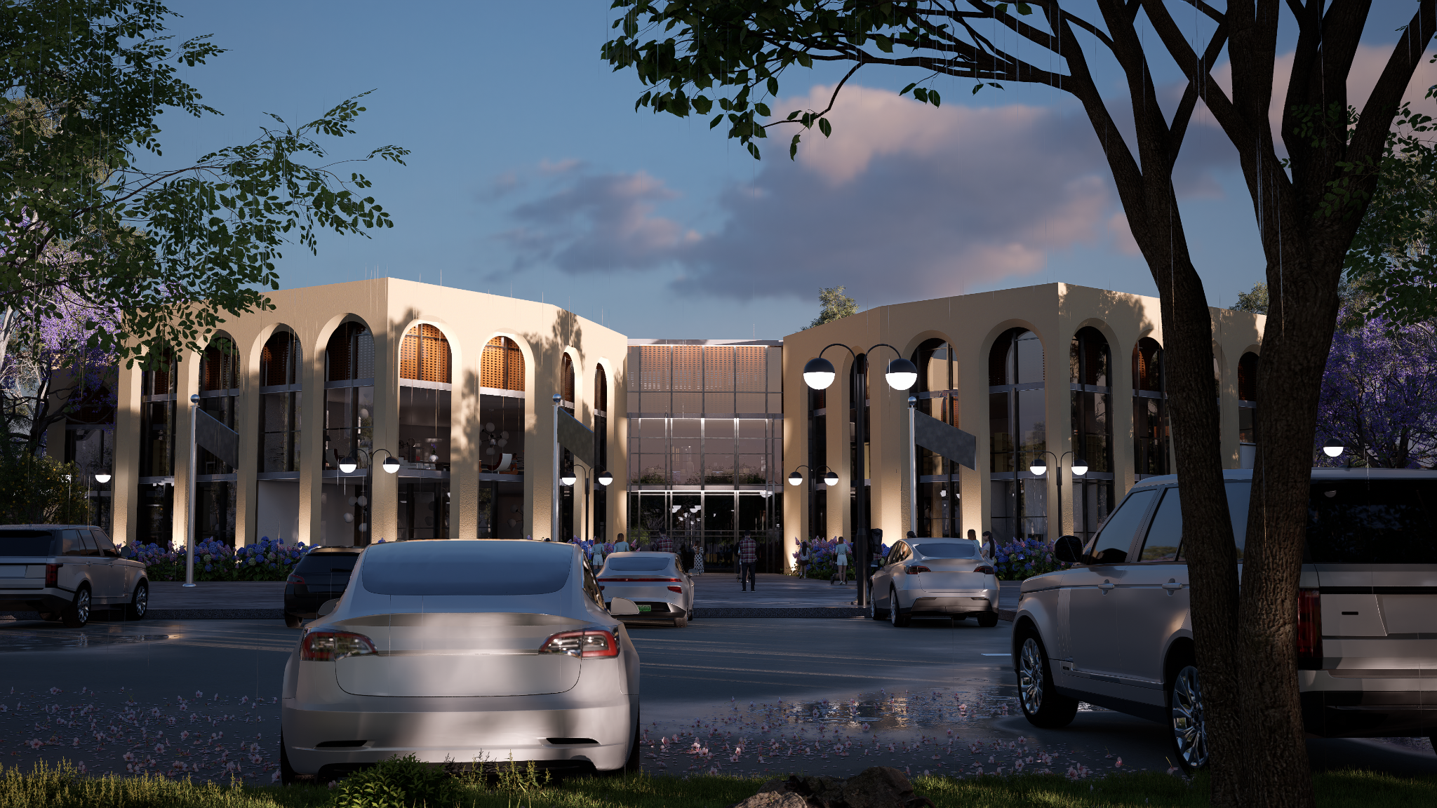 Render exterior de proyecto comercial